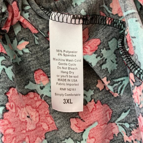 NWT LuLaRoe Maxi skirt 3XL 3X 26/28 black red floral hidden unicorn rare HTF NEW - Picture 8 of 9